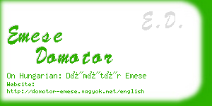 emese domotor business card